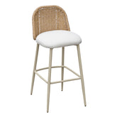 Alexa Cream Performance Fabric Outdoor Barstool Model: TOV-O68961